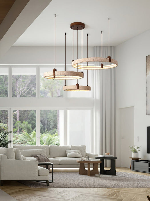 Celestial Orbit Travertine Chandelier Simprolos