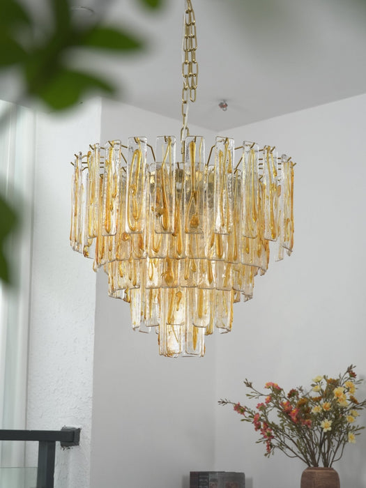 Golden Amber Glass Chandelier Vakkerlight