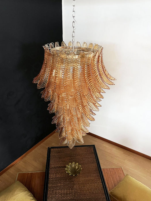 Rosalind Glass Amber Chandelier Vakkerlight