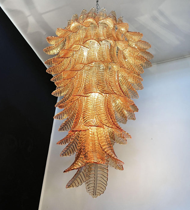 Rosalind Glass Amber Chandelier Vakkerlight