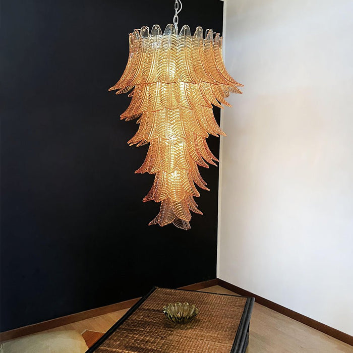 Rosalind Glass Amber Chandelier Vakkerlight