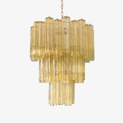 Yellow Glass Tube Chandelier Vakkerlight