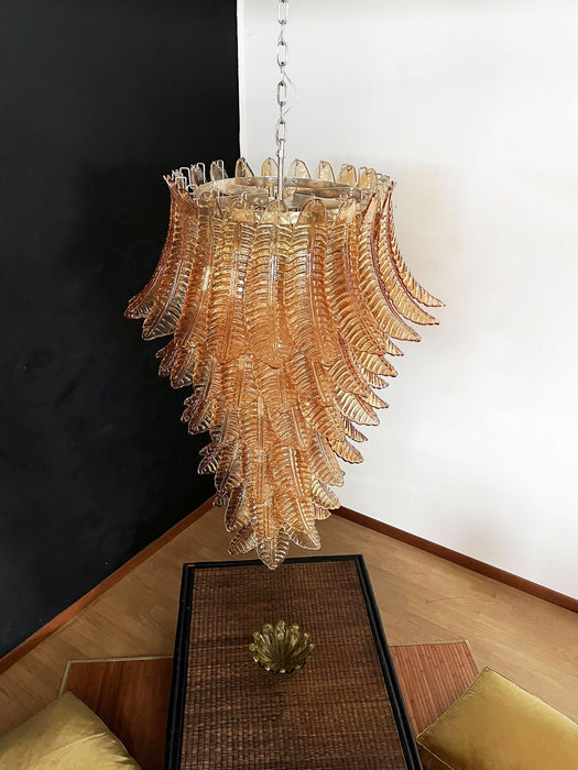 Rosalind Glass Amber Chandelier Vakkerlight