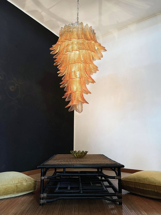 Rosalind Glass Amber Chandelier Vakkerlight