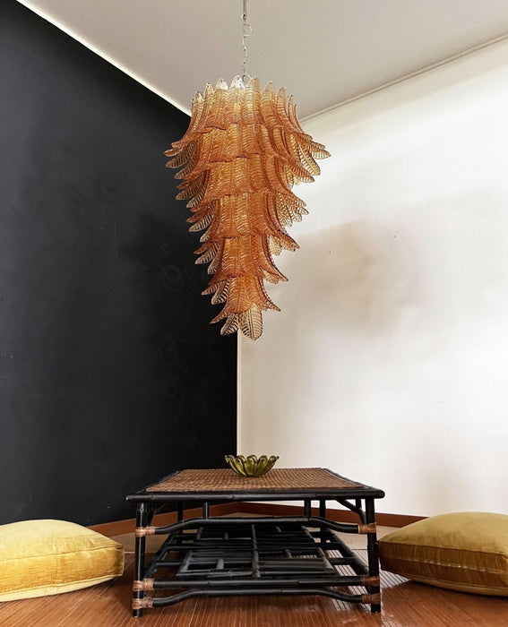 Rosalind Glass Amber Chandelier Vakkerlight