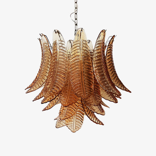 Amber Glass Leaf Chandelier Vakkerlight