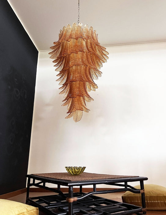 Rosalind Glass Amber Chandelier Vakkerlight