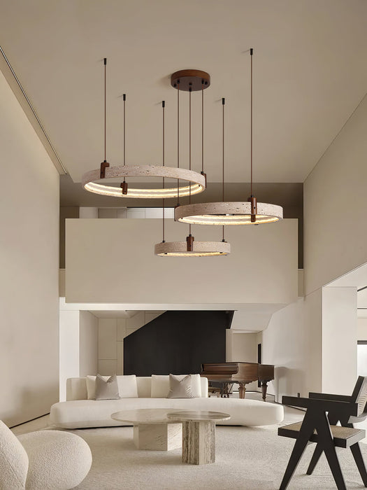 Celestial Orbit Travertine Chandelier Simprolos
