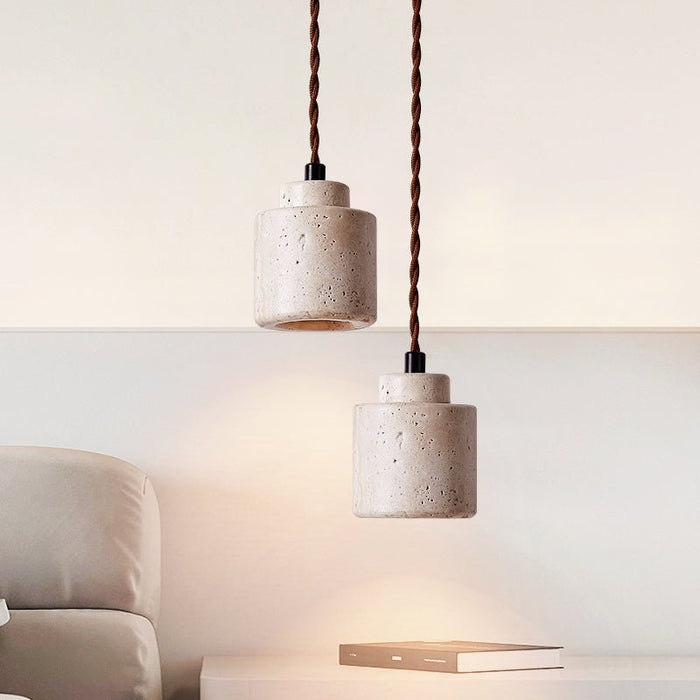 Elemental Travertine Mini Pendant Lamp Vakkerlight