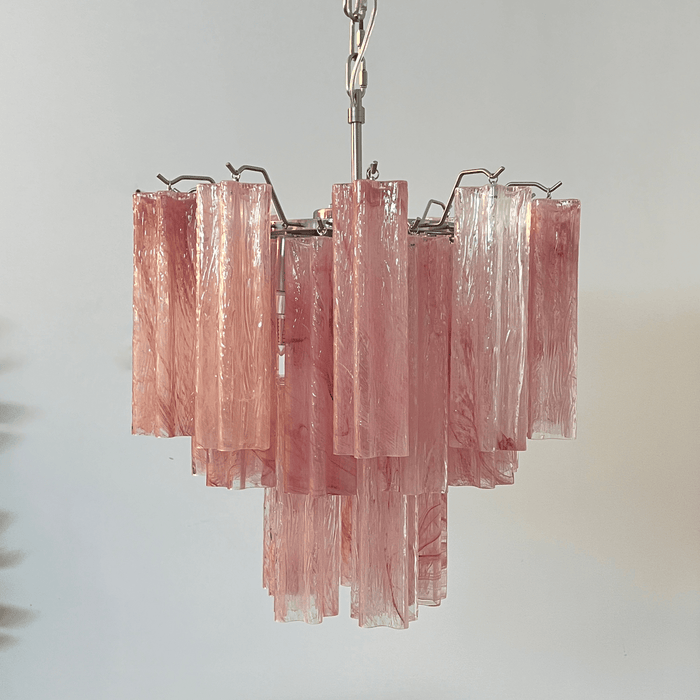 Pink Glass Tubes Chandelier Vakkerlight