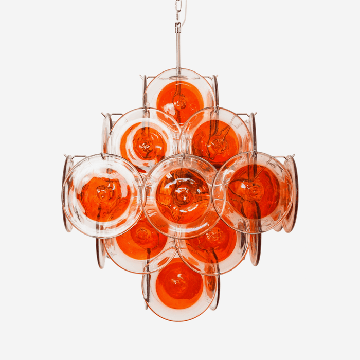 Orange Transparent Glass Disc Chandelier Vakkerlight