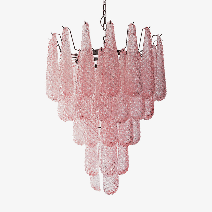 Pink Glass Droplet Chandelier Vakkerlight