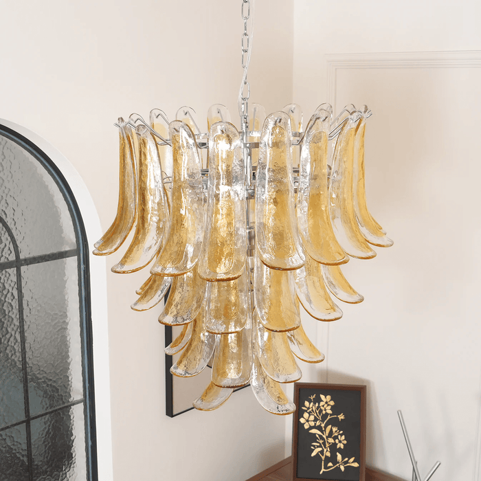 Glass Amber Lily Chandelier Vakkerlight