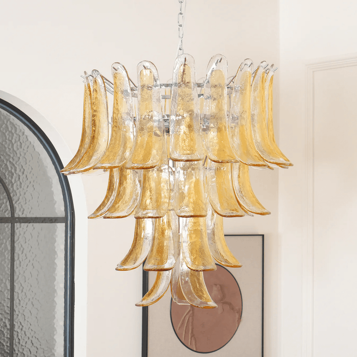 Glass Amber Lily Chandelier Vakkerlight