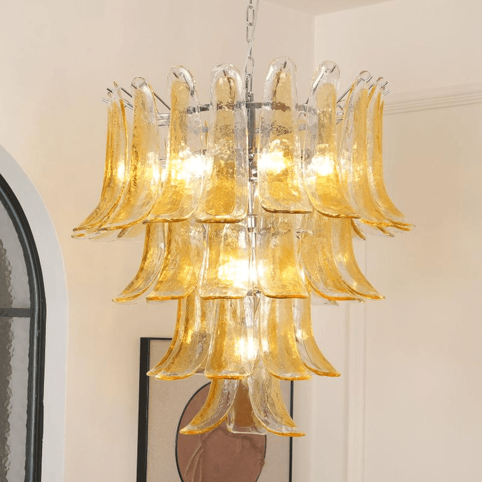 Glass Amber Lily Chandelier Vakkerlight
