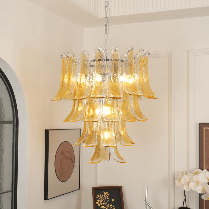 Glass Amber Lily Chandelier Vakkerlight