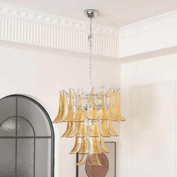 Glass Amber Lily Chandelier Vakkerlight