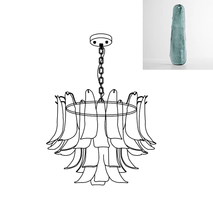 Murano Glass Leaf Chandelier