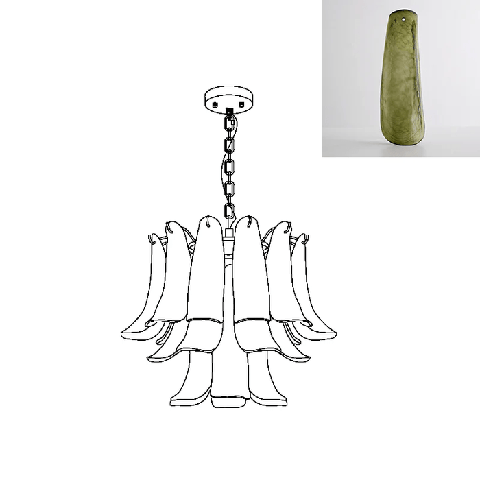 Murano Glass Leaf Chandelier