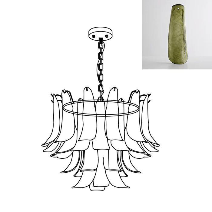 Murano Glass Leaf Chandelier