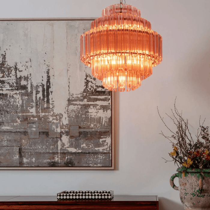Pink Palermo Glass Chandelier Vakkerlight