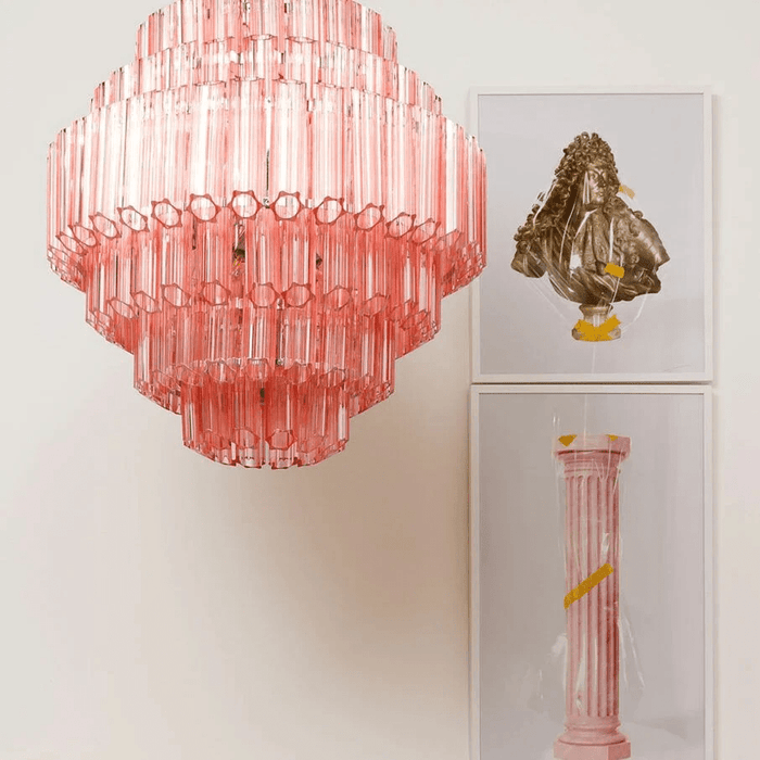 Pink Palermo Glass Chandelier Vakkerlight