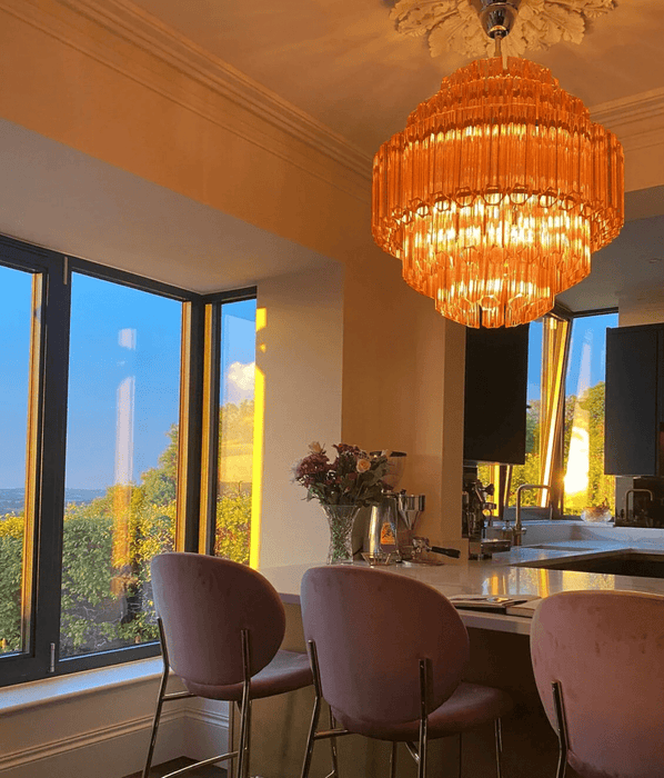 Pink Palermo Glass Chandelier Vakkerlight