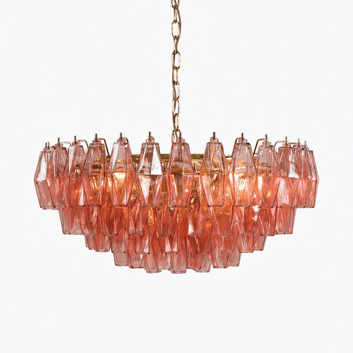Pink Polygon Drop Chandelier Vakkerlight