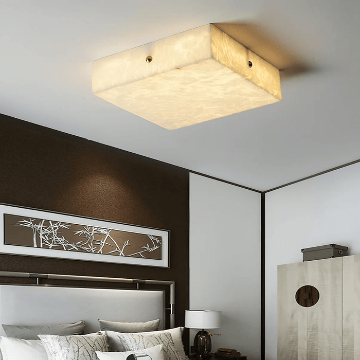 Square Alabaster Ceiling Light Vakkerlight