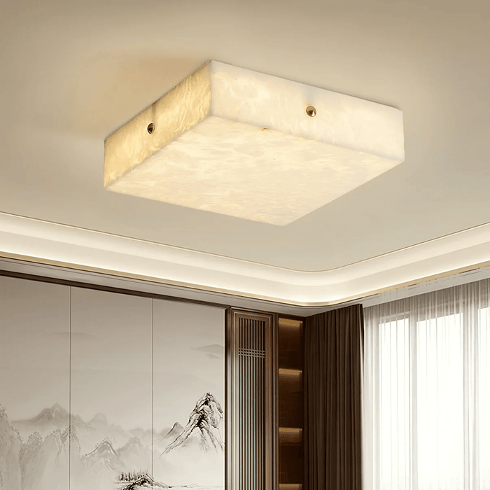 Square Alabaster Ceiling Light Vakkerlight
