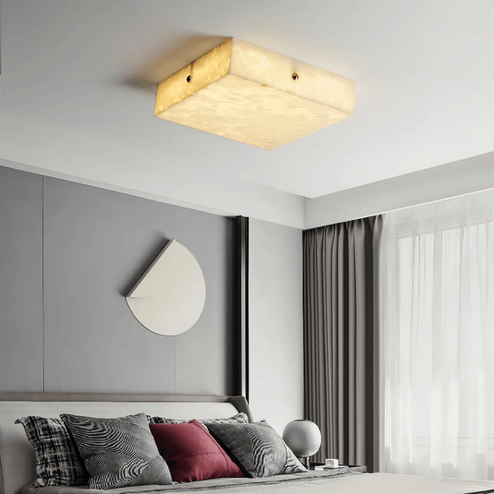 Square Alabaster Ceiling Light Vakkerlight
