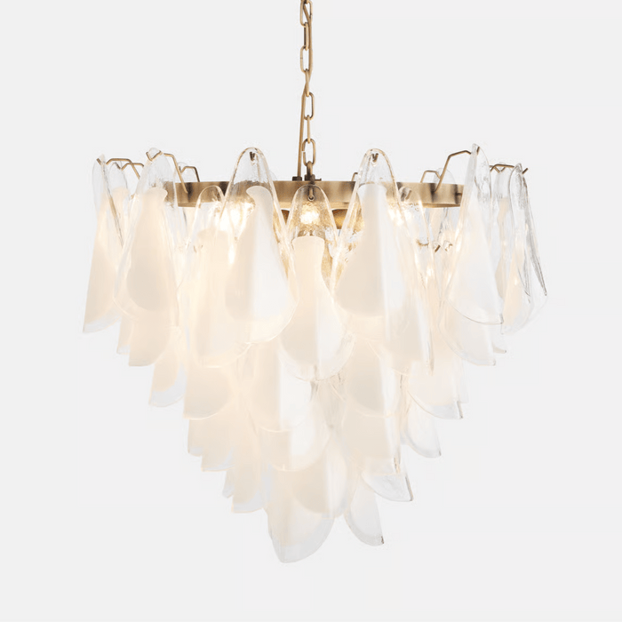 Lunara White Glass Chandelier Vakkerlight