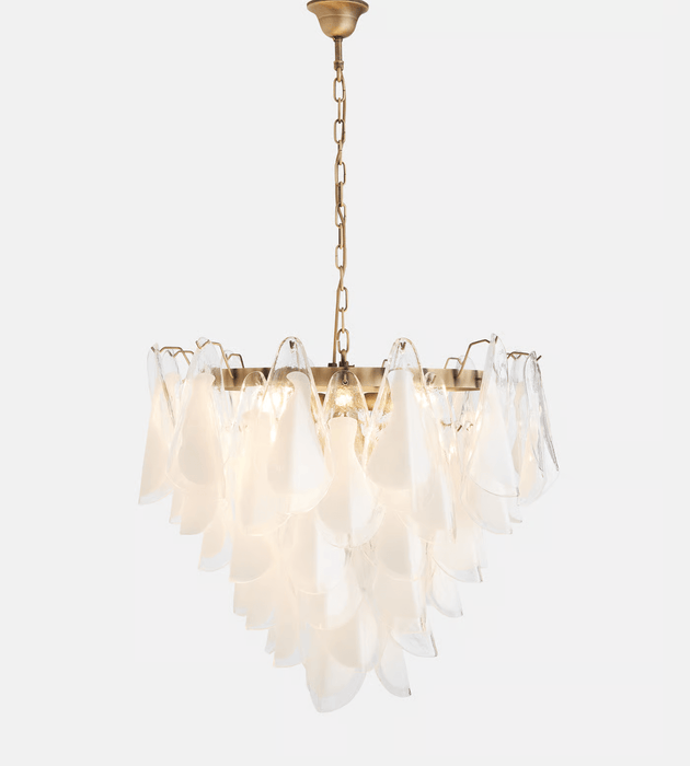 Lunara White Glass Chandelier Vakkerlight