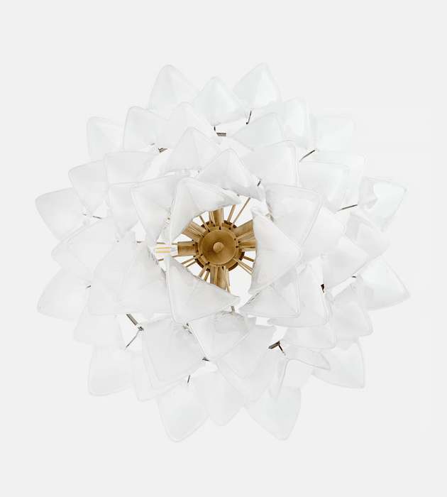 Lunara White Glass Chandelier Vakkerlight