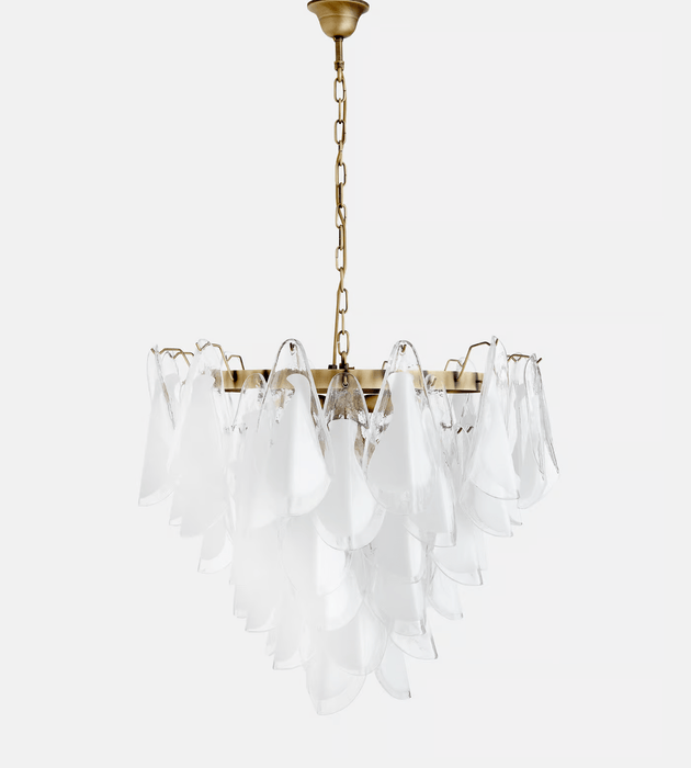 Lunara White Glass Chandelier Vakkerlight