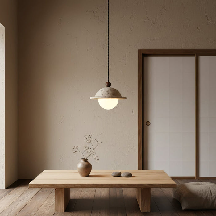 Travertine Saucer Pendant Light Vakkerlight