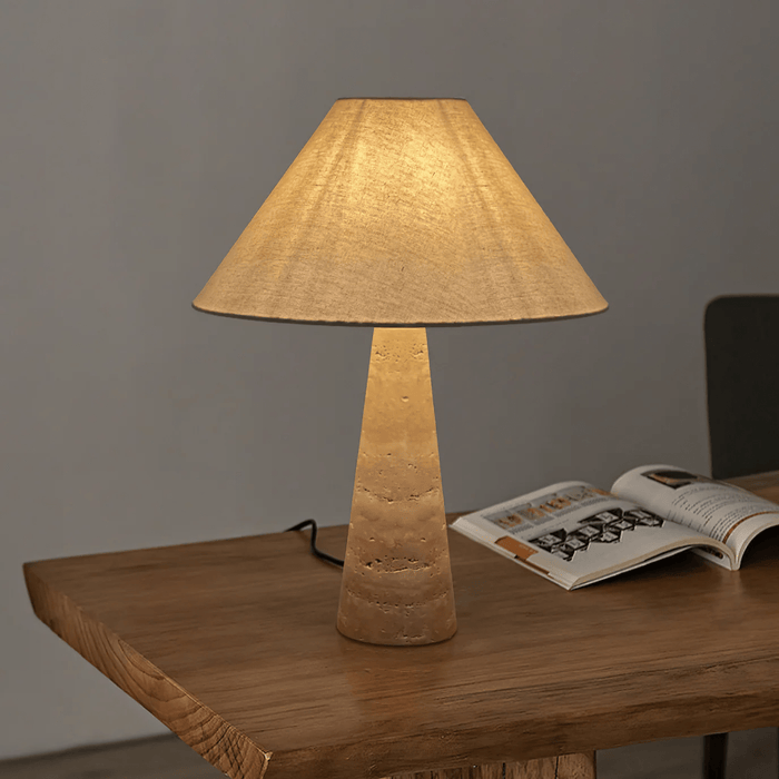 Travertine Column Table Lamp Vakkerlight