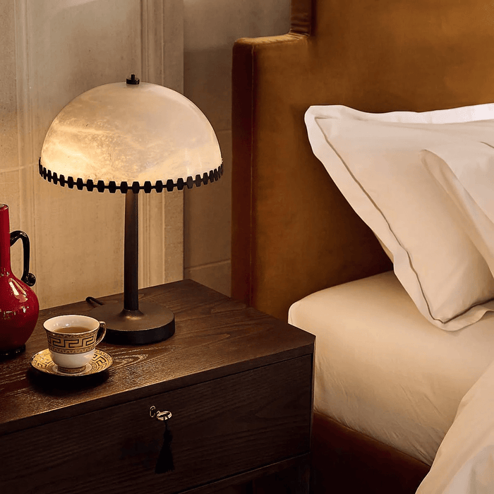 Lunarra Dome Alabaster Table Lamp Vakkerlight