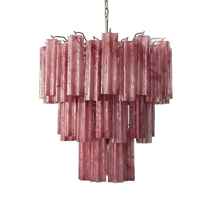 Pink Glass Tubes Chandelier Vakkerlight