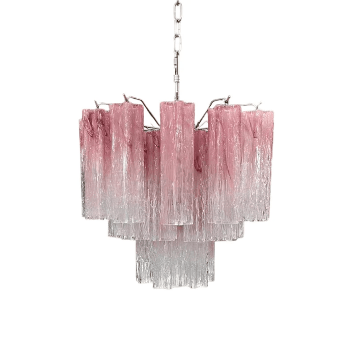 Pink Glass Tubes Chandelier Vakkerlight