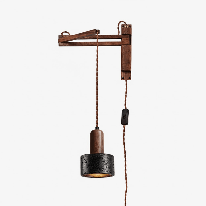 Lava Stone Swing Arm Plug-In Wall Lamp Vakkerlight