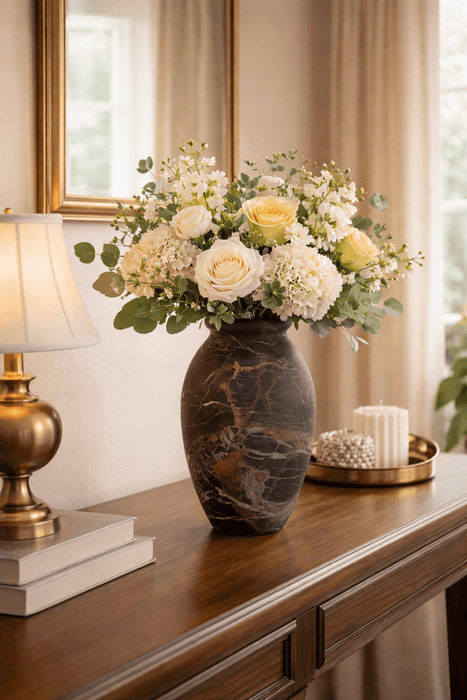 Noir Vein Stone Vase Vakkerlight