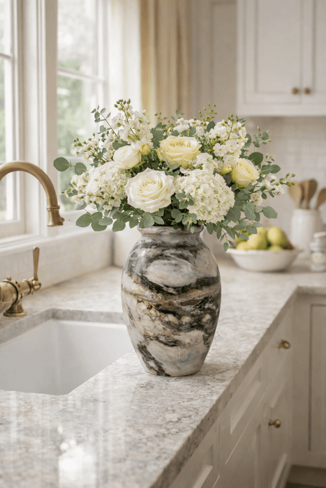 Noir Vein Stone Vase Vakkerlight