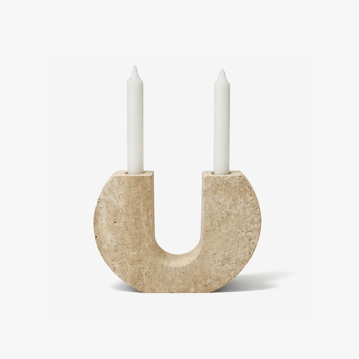 Rowan Yellow Travertine Candle Holder Vakkerlight