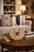 Rowan Yellow Travertine Candle Holder Vakkerlight