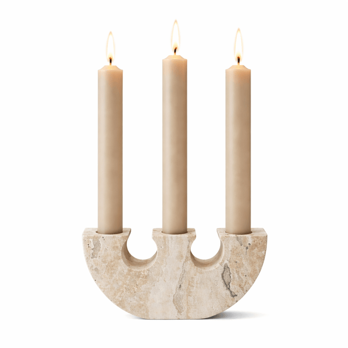 Rowan Yellow Travertine Candle Holder Vakkerlight