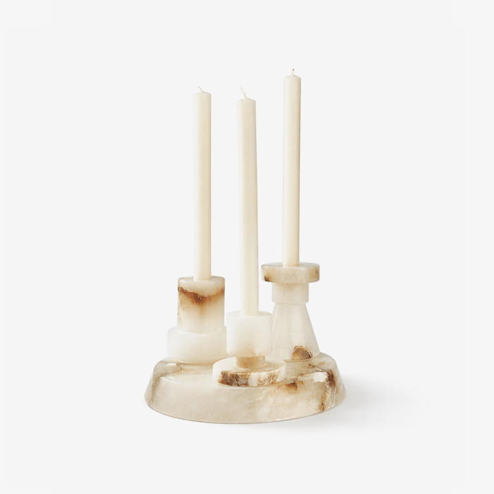 Lithia Tier Marble Candle Holder Vakkerlight