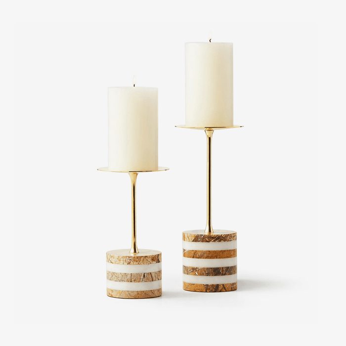 Strata Rise Marble Candle Holder Vakkerlight