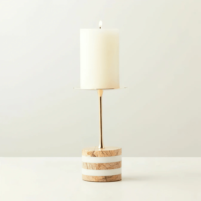 Strata Rise Marble Candle Holder Vakkerlight