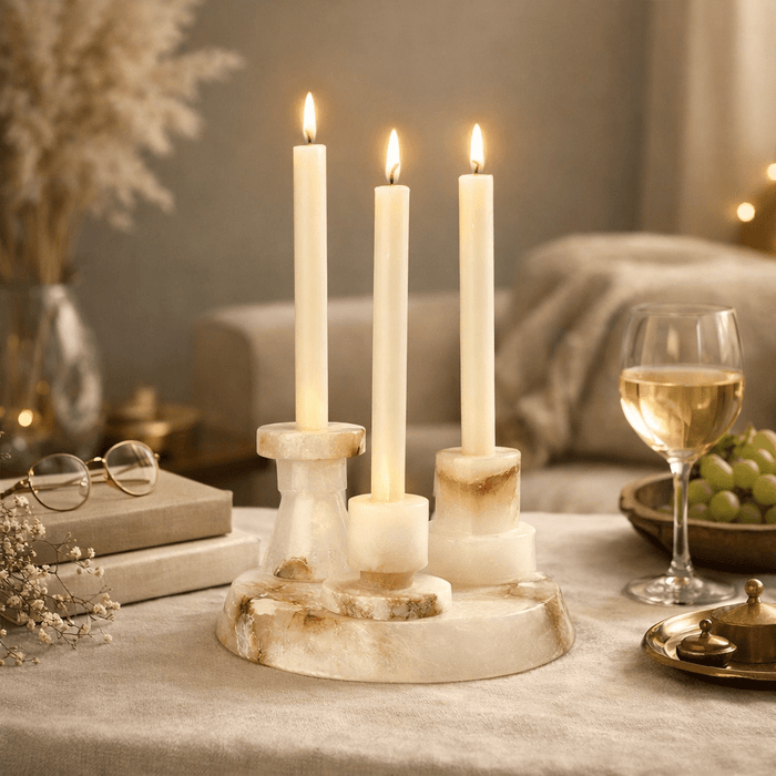 Lithia Tier Marble Candle Holder Vakkerlight